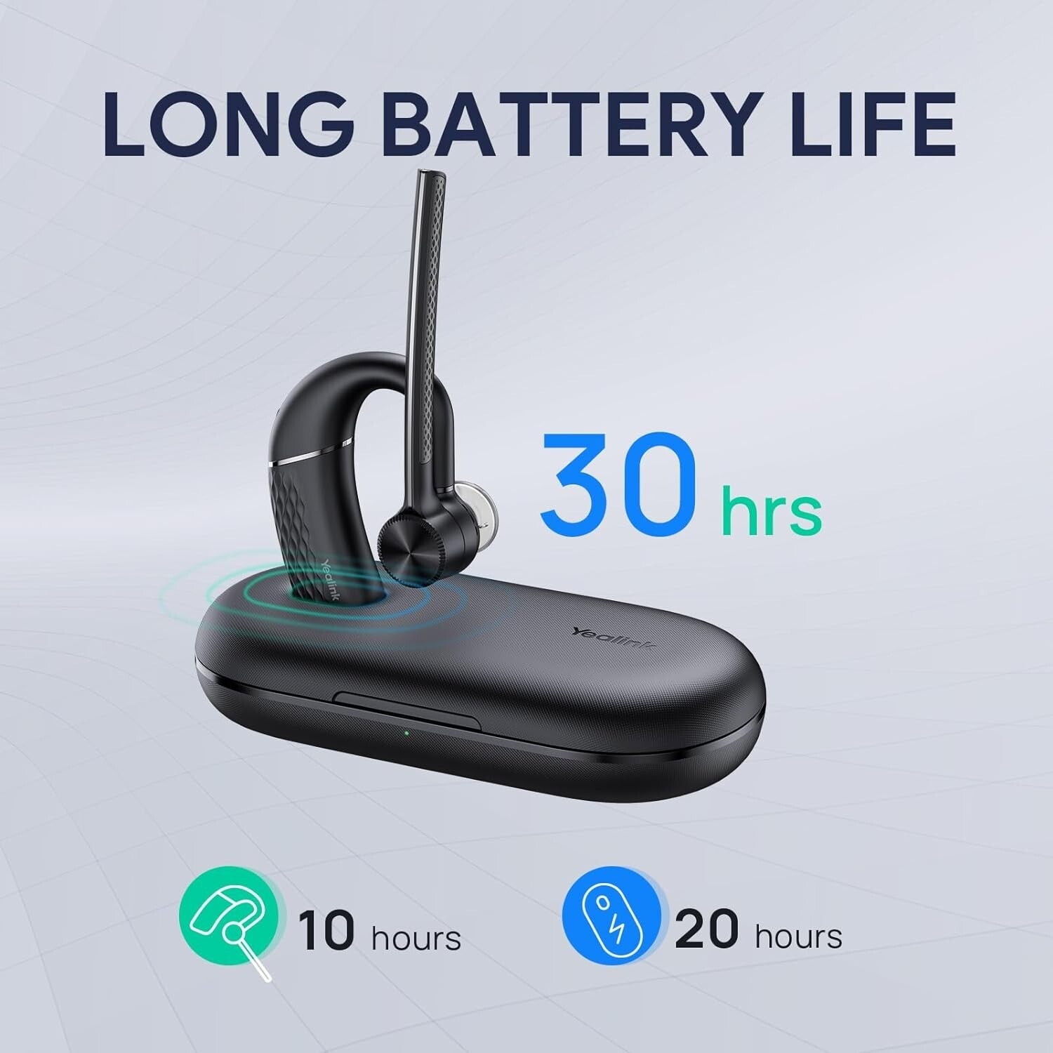 Teams Certified Bluetooth Headset with USB Dongle & Noise Cancelling Mics