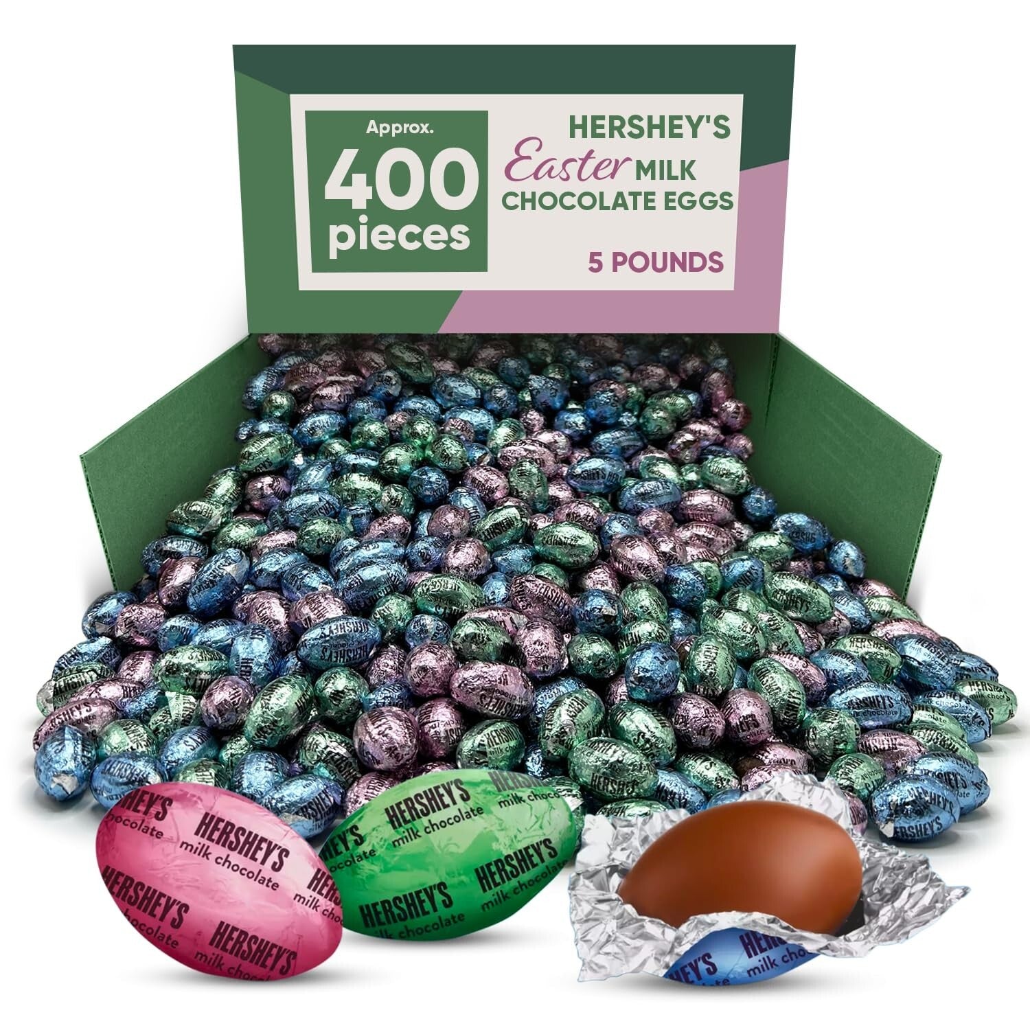 Easter Milk Chocolate Eggs in Pastel Foil - Perfect for Parties, 400 Chocolates