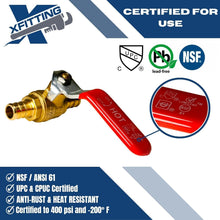 Load image into Gallery viewer, 20-Pack 1/2" PEX Brass Ball Valves Hot &amp; Cold for Reliable Plumbing Solutions