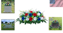 Load image into Gallery viewer, Artificial Rose Combination Flower Saddle for Memorial Graves - 3.9" x 19.7"