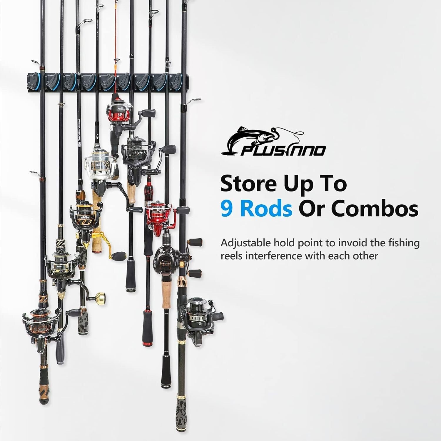 Wall-Mounted Fishing Rod Holder Set - Innovative Design to Store Combos Safely