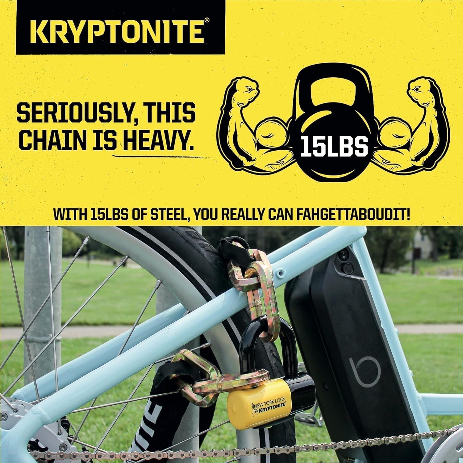 New York Fahgettaboudit 1415 Chain & Disc Lock - Ultimate Security for Cyclists
