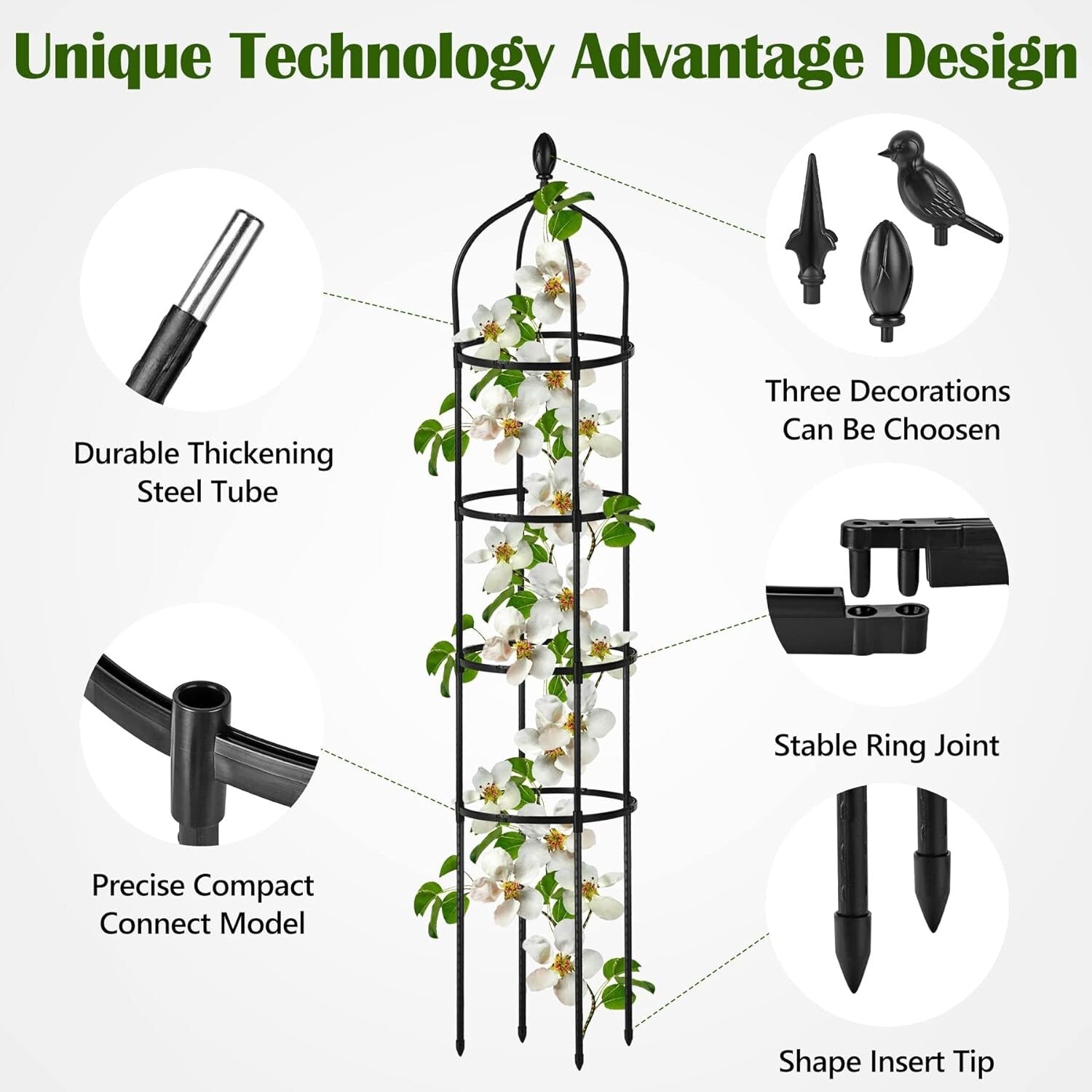 Durable 6ft Climbing Plant Trellis - Easy Installation for Indoor & Outdoor
