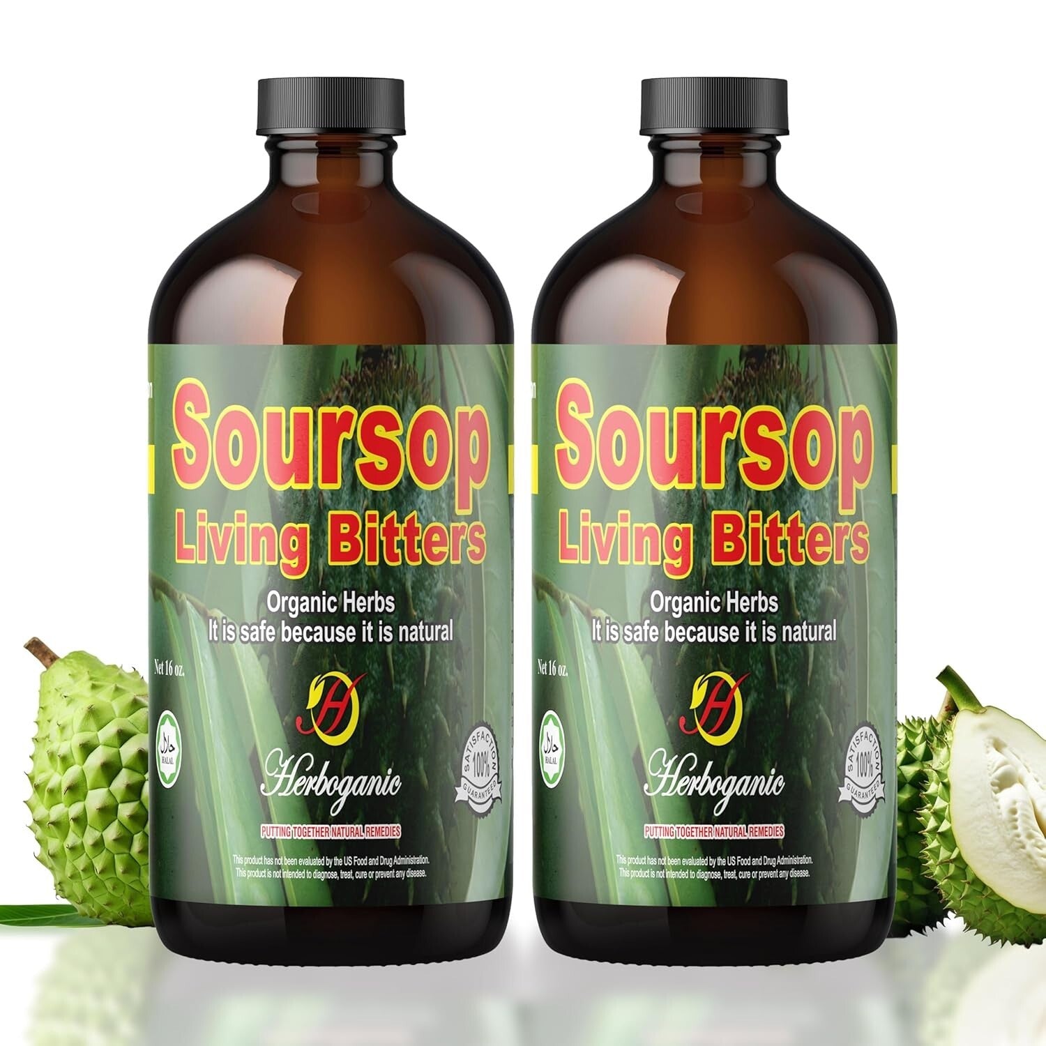 2 Pack of Soursop Living Bitters (16 Oz Each) - Enhance Vitality Naturally