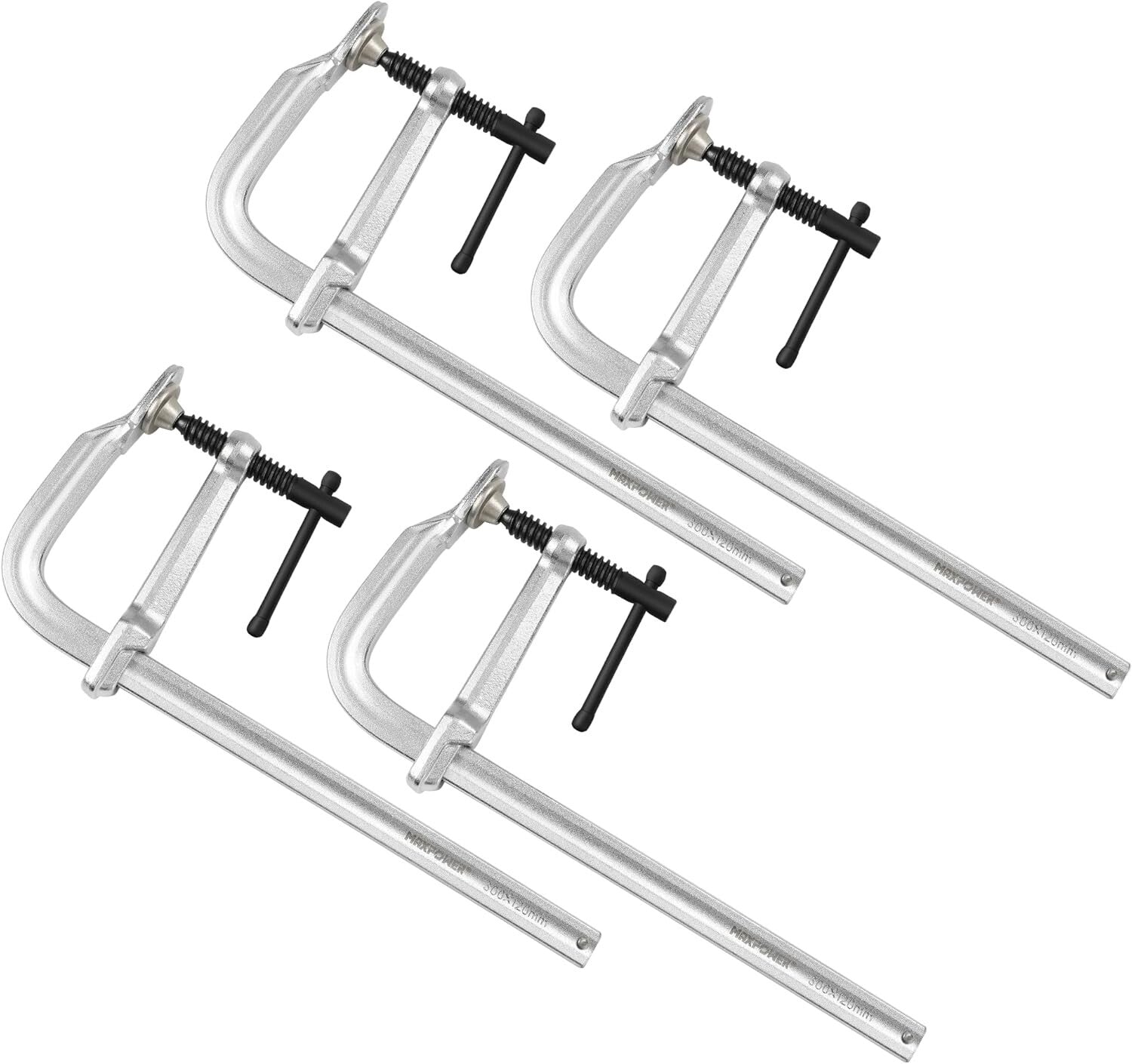 12-Inch Forged Steel F Clamps with 4-3/4-Inch Throat Depth - Reliable & Durable