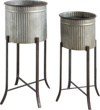 Load image into Gallery viewer, Modern Set of 2 Iron Planters with Stands - Perfect for Your Indoor Jungle