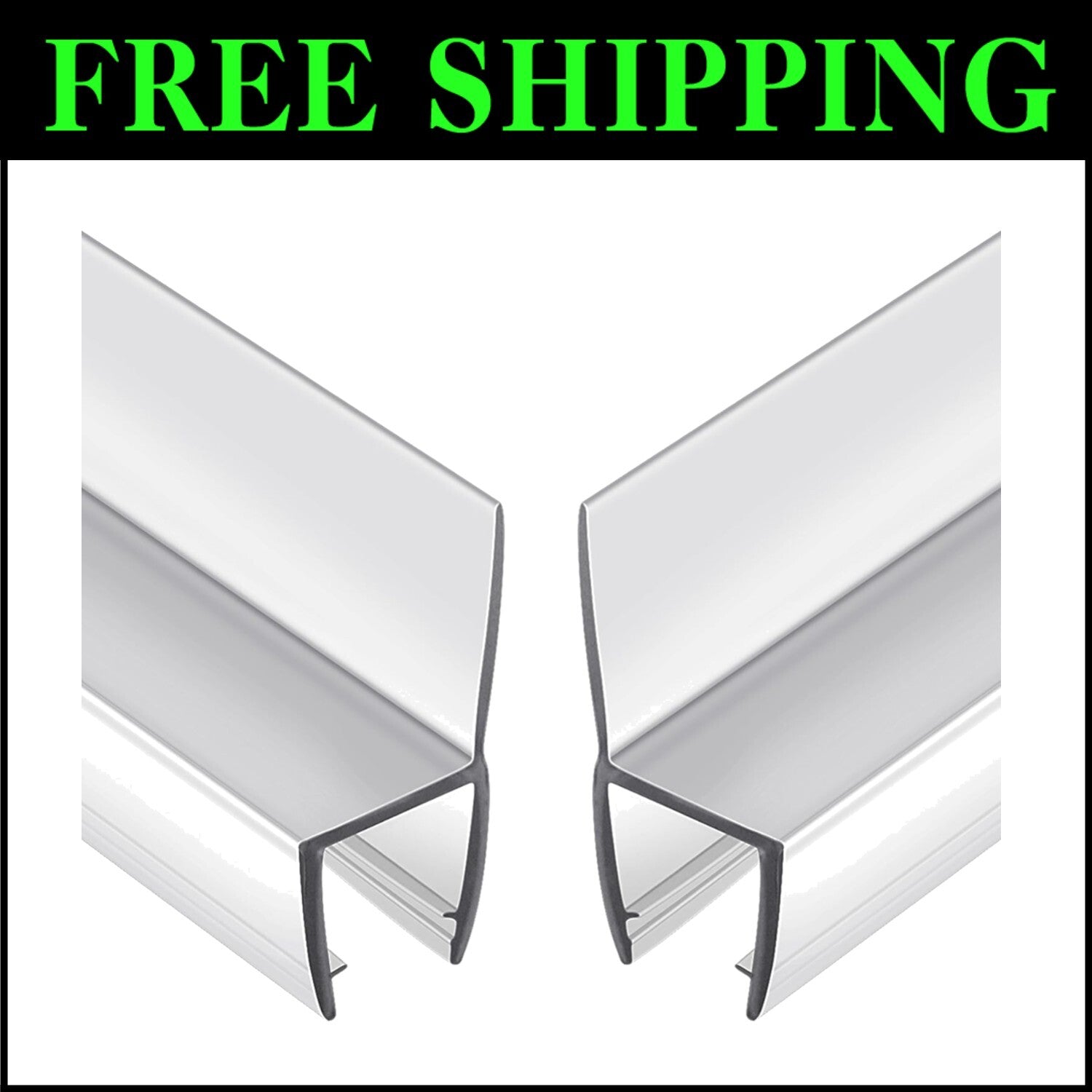 Easy-Install Frameless Shower Door Seal: 78" Long Silicone Strips for 1/4" Glass