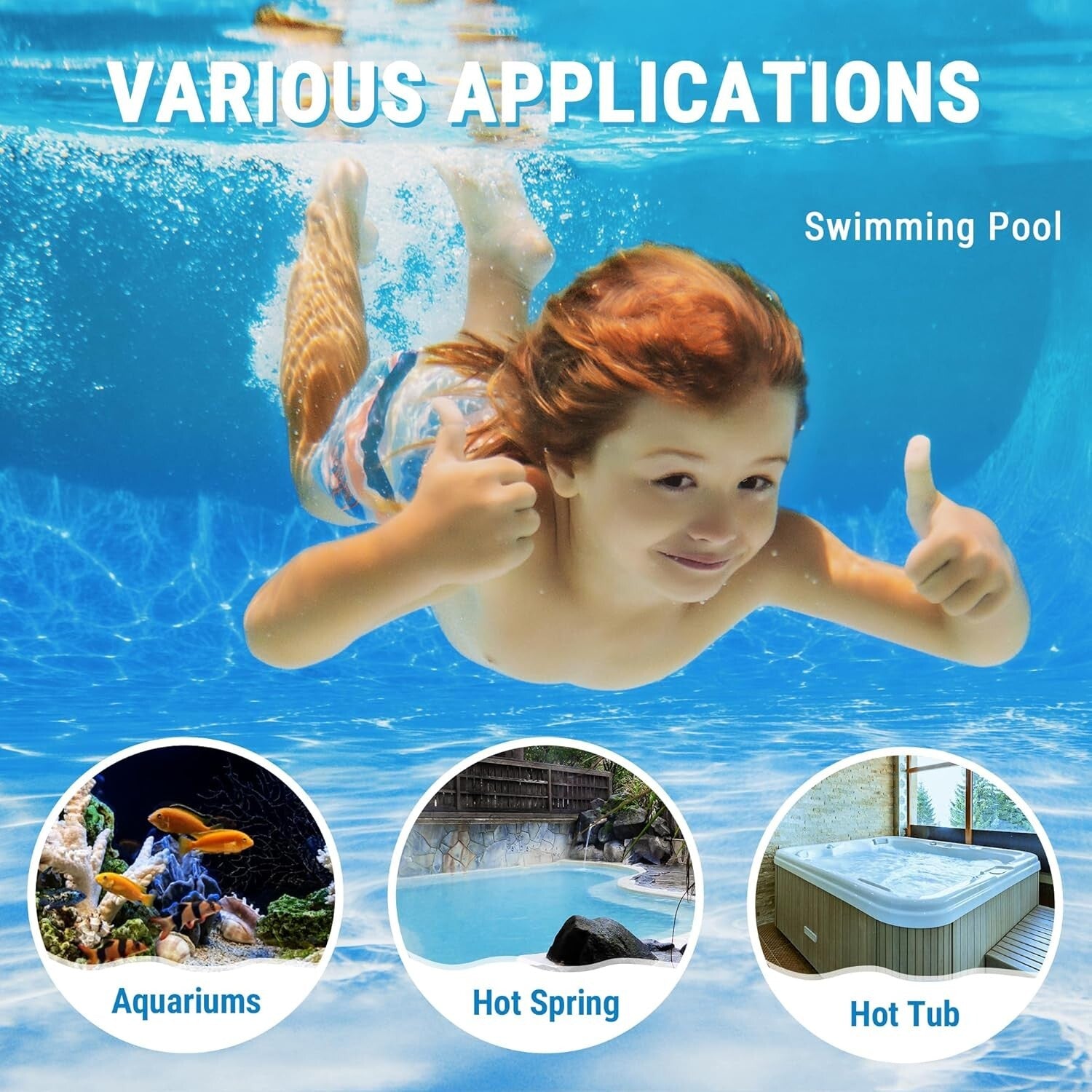 Backlit Waterproof Pool Thermometer Featuring 500FT Range & Auto-Paired Receiver