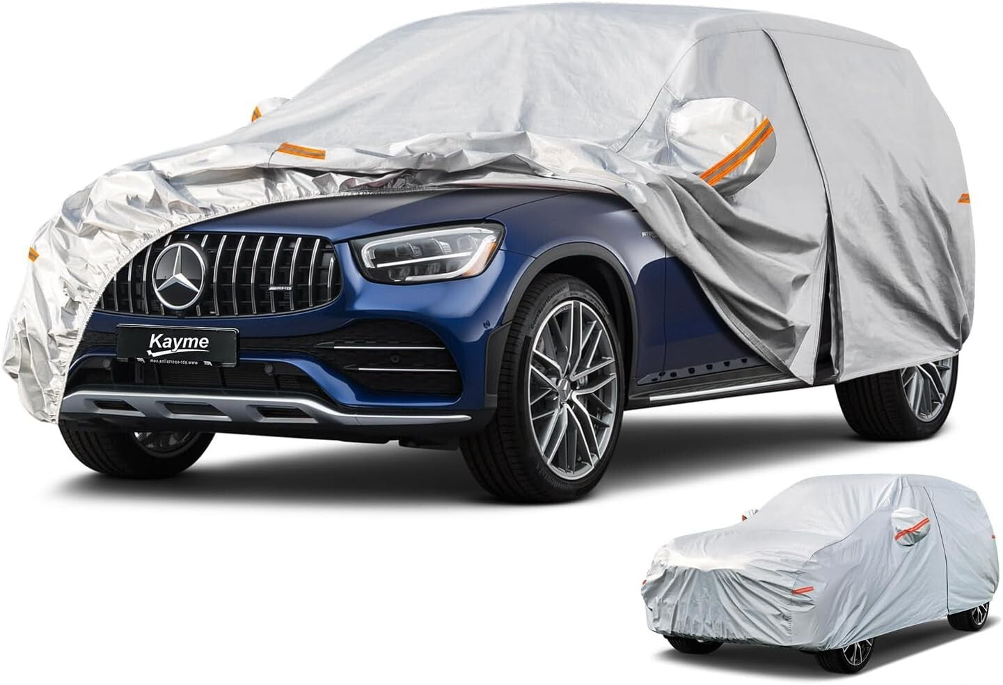 6 Layers All-Weather SUV Car Cover with Reflective Strips for Night Safety
