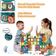 Load image into Gallery viewer, Fun 110 PCS Magnetic Marble Run Set - STEM Building Blocks for 3–10 Year Olds