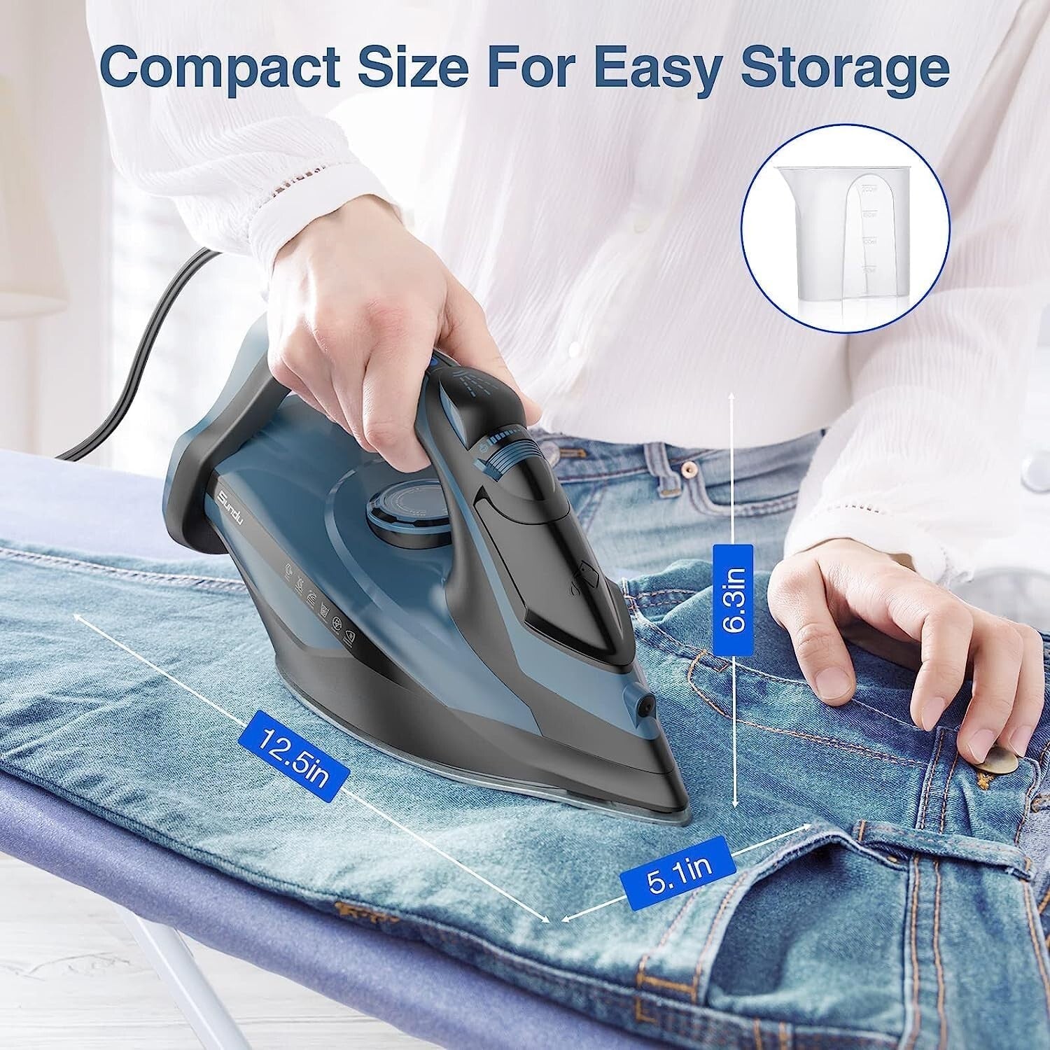 Efficient 1700W Steam Iron with Adjustable Settings & Durable Ceramic Soleplate