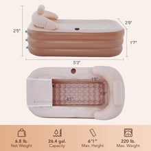 Load image into Gallery viewer, Portable Inflatable Bathtub with Electric Pump &amp; Pillow - Indoor/Outdoor Spa