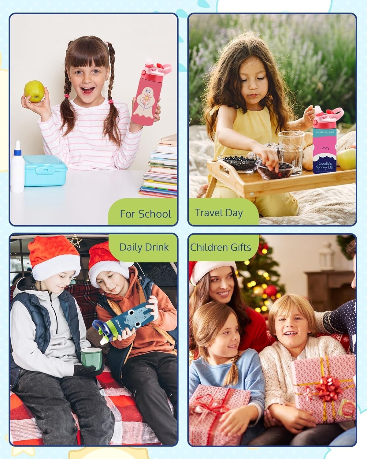 8 Pack 12oz Kids Sublimation Tumblers with Straws - Safe & Stylish Drinkware