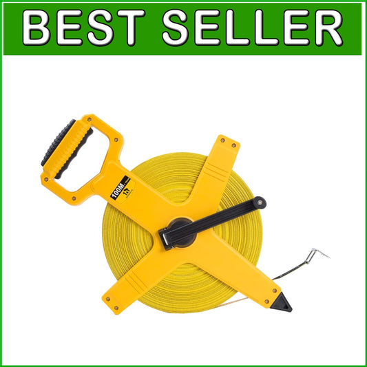 330-Foot Fiberglass Tape Measure - Dual Scale, Impact-Resistant Bright Yellow