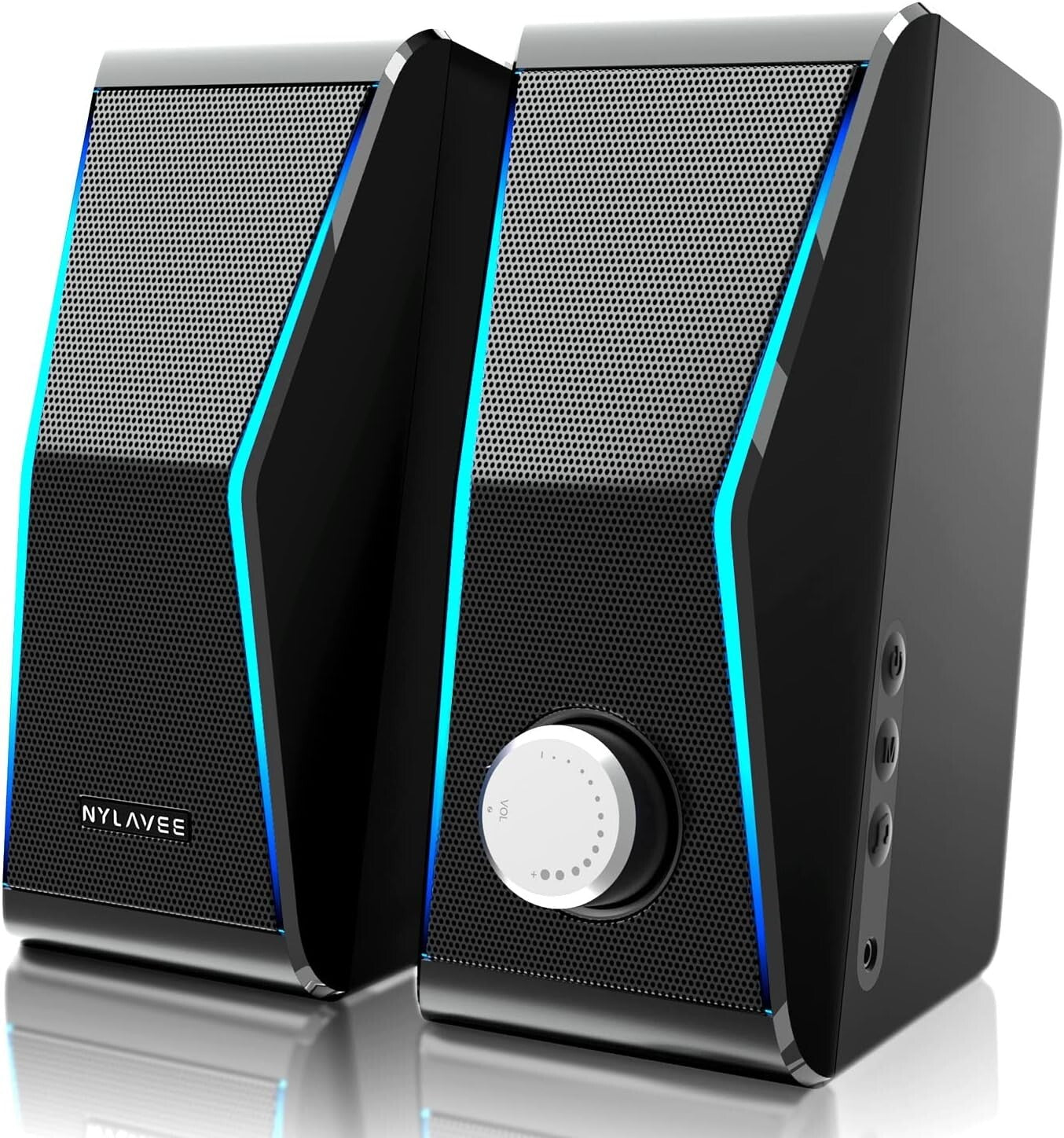 4-Unit Bluetooth HiFi Speakers with Rich Bass Diaphragms & Colorful RGB Lights