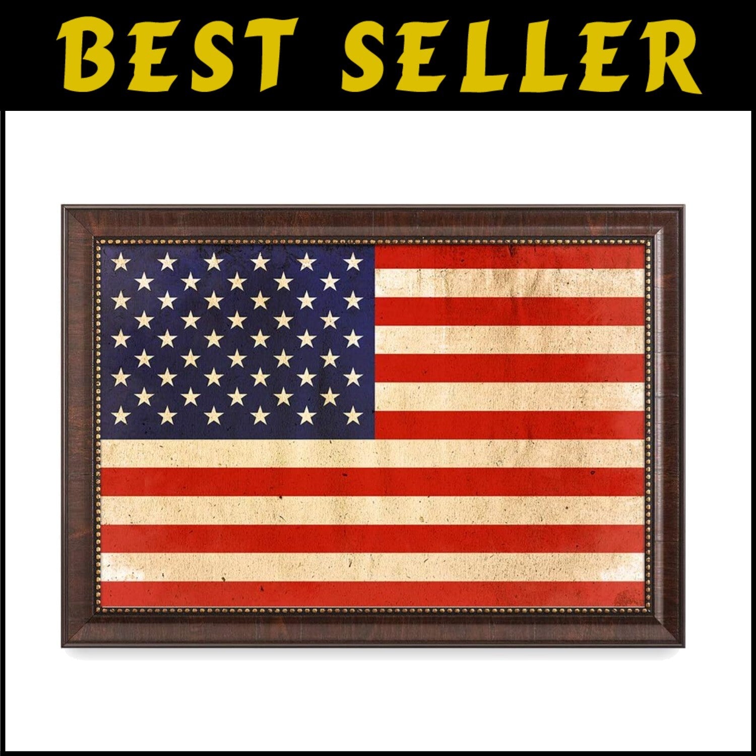 Vibrant American Flag Giclee Print Wall Art - Canvas 27x19 Ready to Display