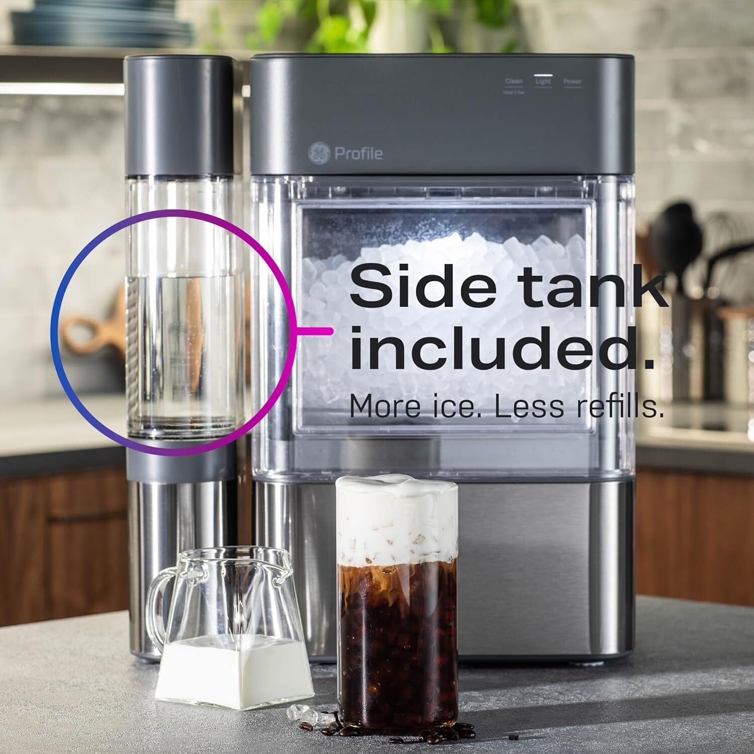 Fast-Production Countertop Ice Maker - 38 lbs of Chewable Ice with WiFi Control