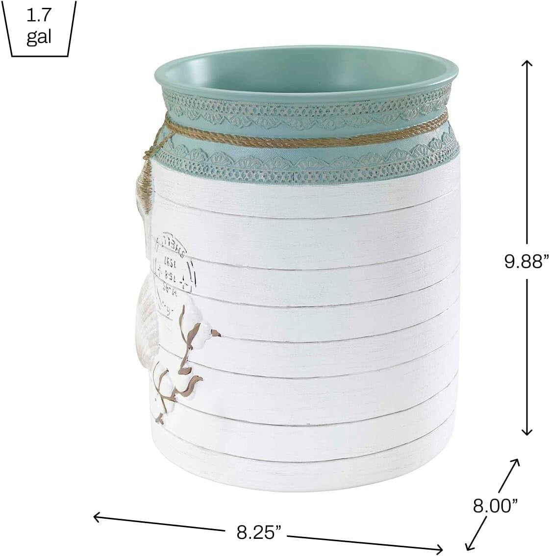Chic Open-Top Decorative Trash Can - Farmhouse Shell Design for Home/Office