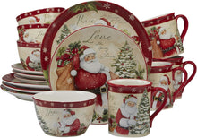 Load image into Gallery viewer, Enchanting 16-Piece Holiday Dinnerware Set by Susan Winget - Festive Table Decor