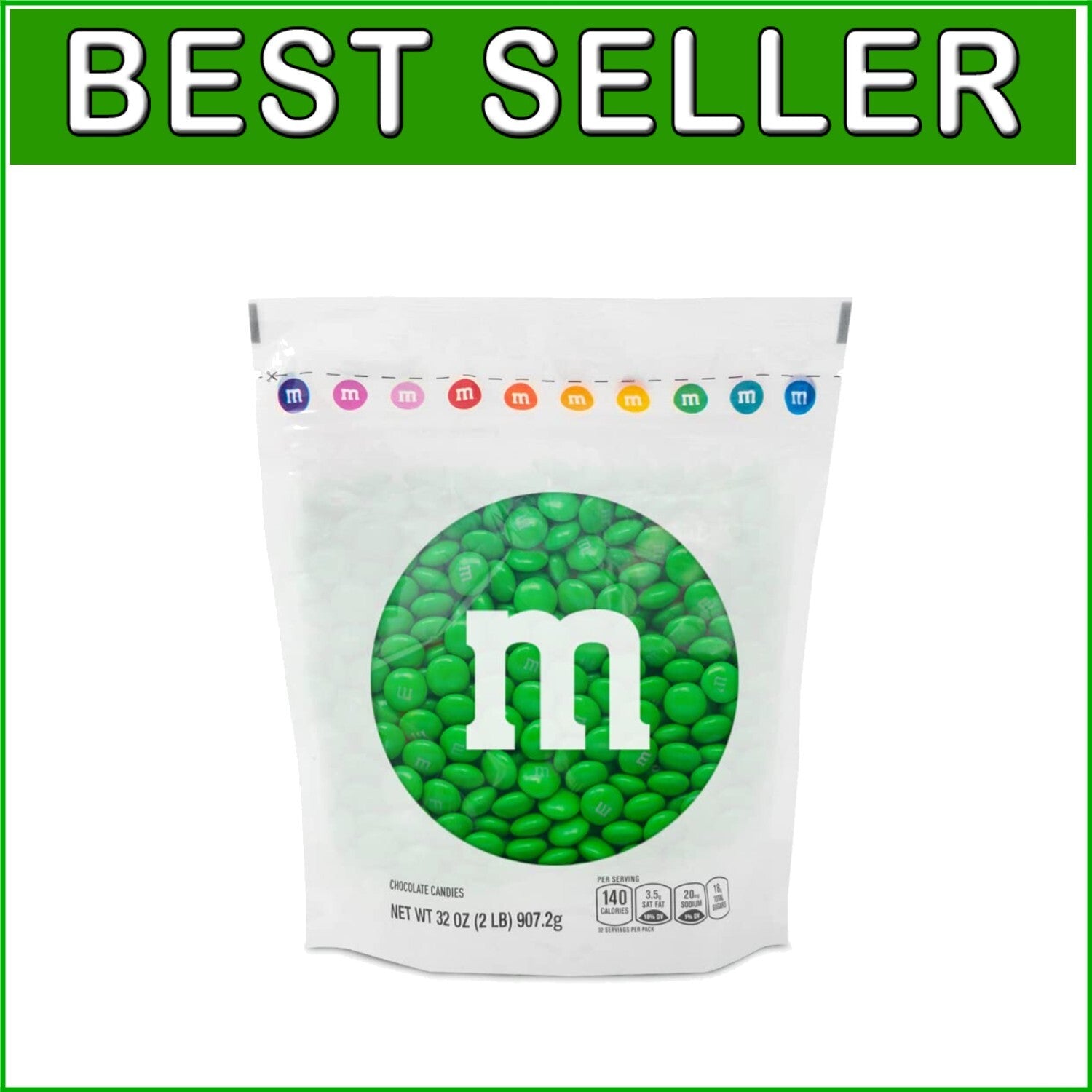 Fresh Green Milk Chocolate Candy - 2lbs for Birthdays, Christmas & St. Patrick's