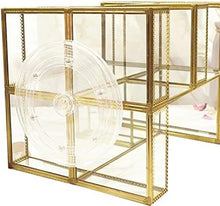 Load image into Gallery viewer, Handmade 360° Rotating Makeup Organizer - Antique Gold Finish &amp; Tabletop Design