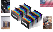 Load image into Gallery viewer, Large Capacity Plastic Hanging File Folders - 7 Pocket Accordion System, 6 Pack