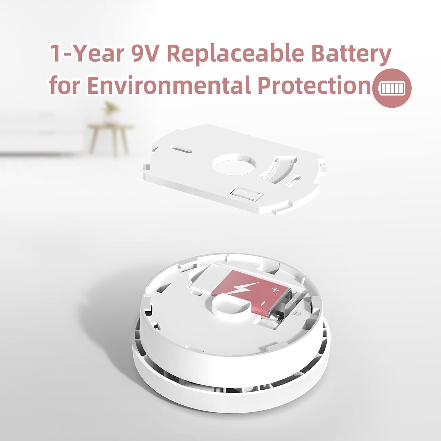 12-Pack Photoelectric Smoke Detectors with Test Button - Battery Operated Safety