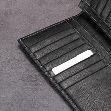Load image into Gallery viewer, Elegant Vintage Black Calfskin Wallet - 15 Credit Card Slots &amp; Cash Compartment