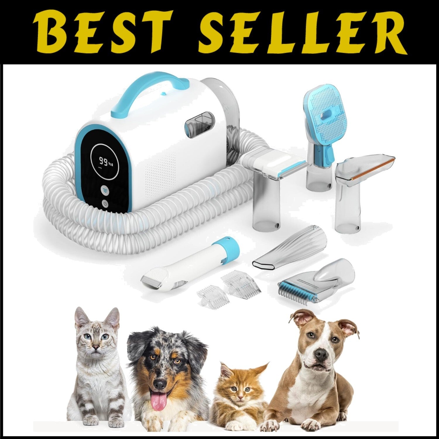 Effortless Dog & Cat Grooming Vacuum: Cordless, Quiet & HEPA Filtration Power