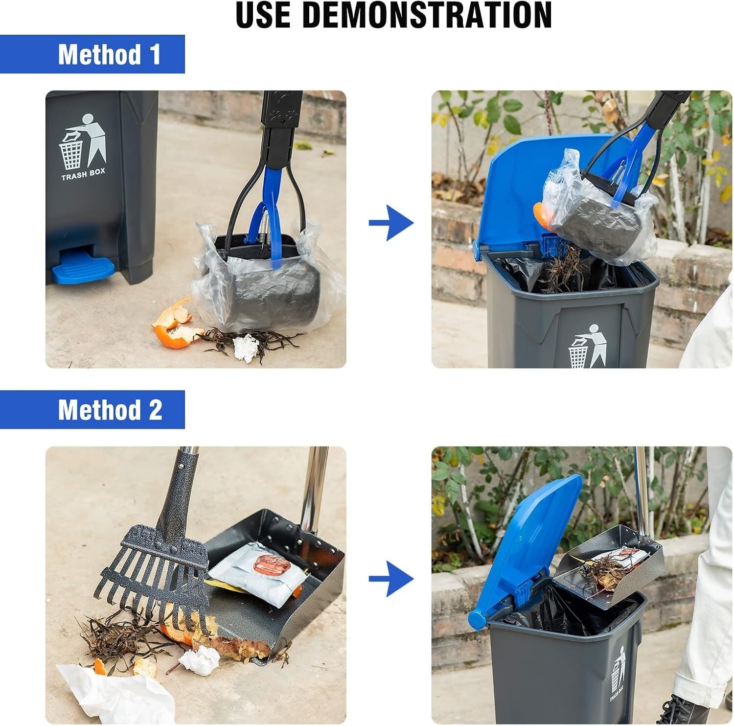 Effortless Pet Waste Clean-Up: Adjustable Pooper Scooper with Locking Bin