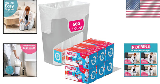 Multi-Purpose 1.2 Gallon Clear Trash Can Liners - Ideal for Bathroom & Office