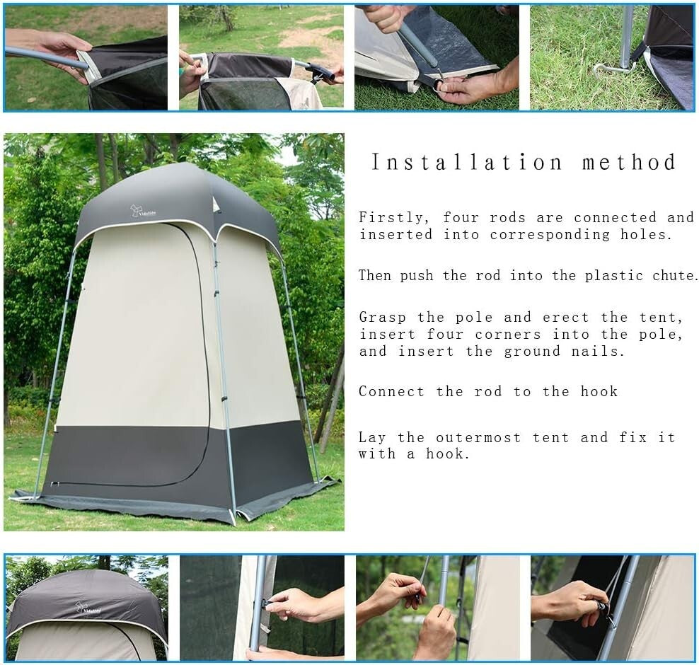Versatile Outdoor Shower and Changing Room Tent - Easy Setup, UV Protection