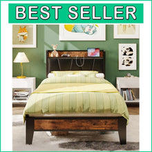 Load image into Gallery viewer, Sturdy Twin XL Bed Frame - Storage Headboard with USB Outlets for Modern Living