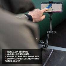 Load image into Gallery viewer, Versatile Boat &amp; Kayak Smartphone Mount with C-Clamp &amp; T-Bolt - Matte Black
