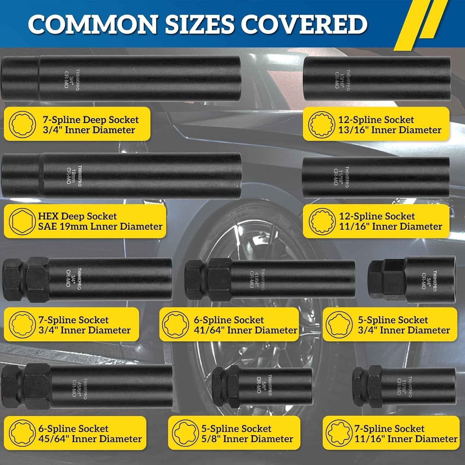Versatile 10-Piece Lug Nut Extractor Kit - SAE & Metric Compatibility for Wheels
