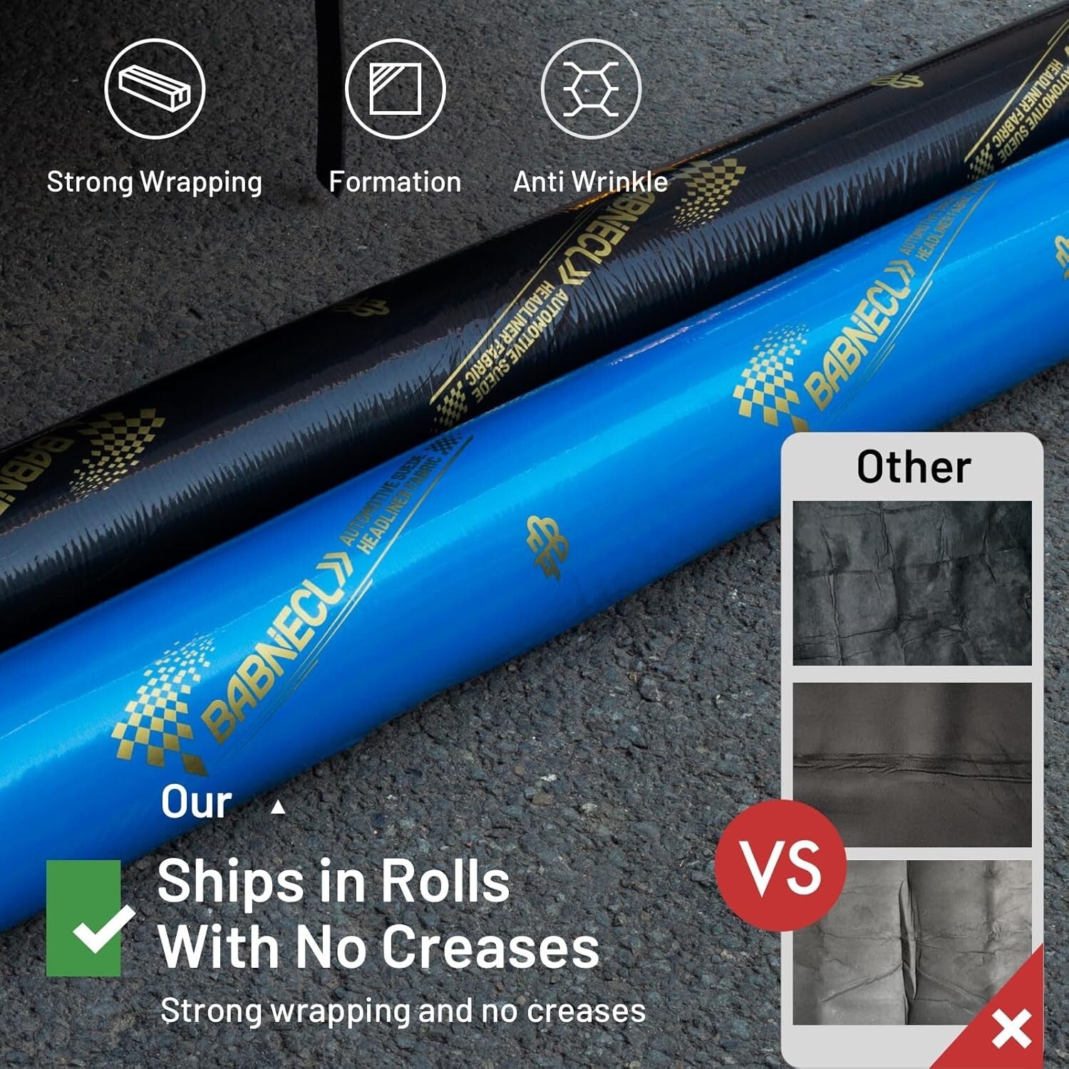 Versatile Beige 74"L x 60"W Headliner Material in Tube Packaging for Cars