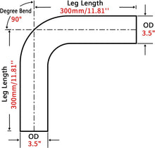 Load image into Gallery viewer, Universal Fit 3.5 Inch T304 Stainless Steel Exhaust Mandrel Bend Pipe, 2PCS