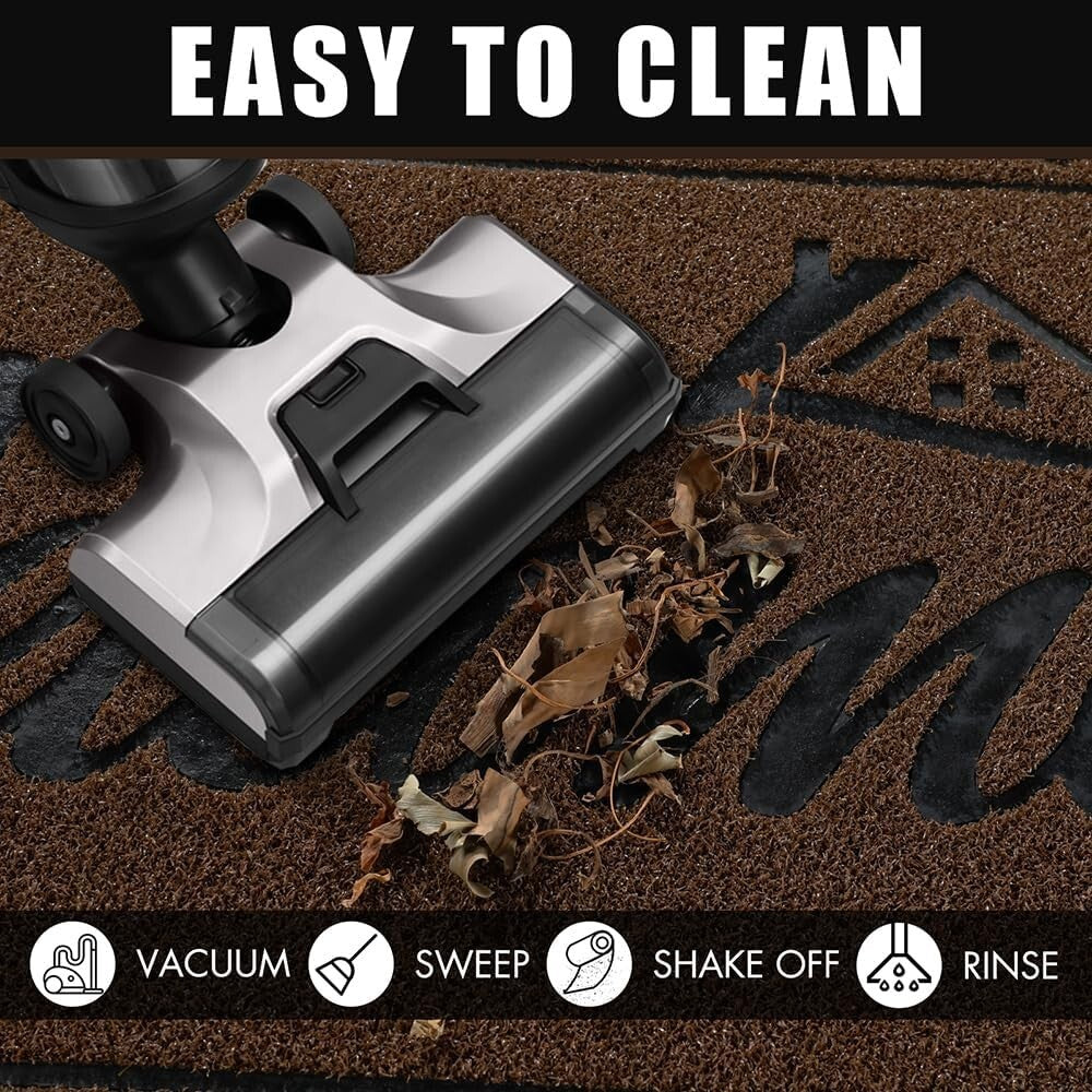 Elegant Striped Welcome Mat, 36x24 Inch Easy Clean for High Traffic Areas