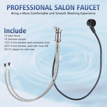 Load image into Gallery viewer, Chrome Brass Salon Shampoo Bowl Faucet &amp; Sprayer Kit - Easy Install with Adapter