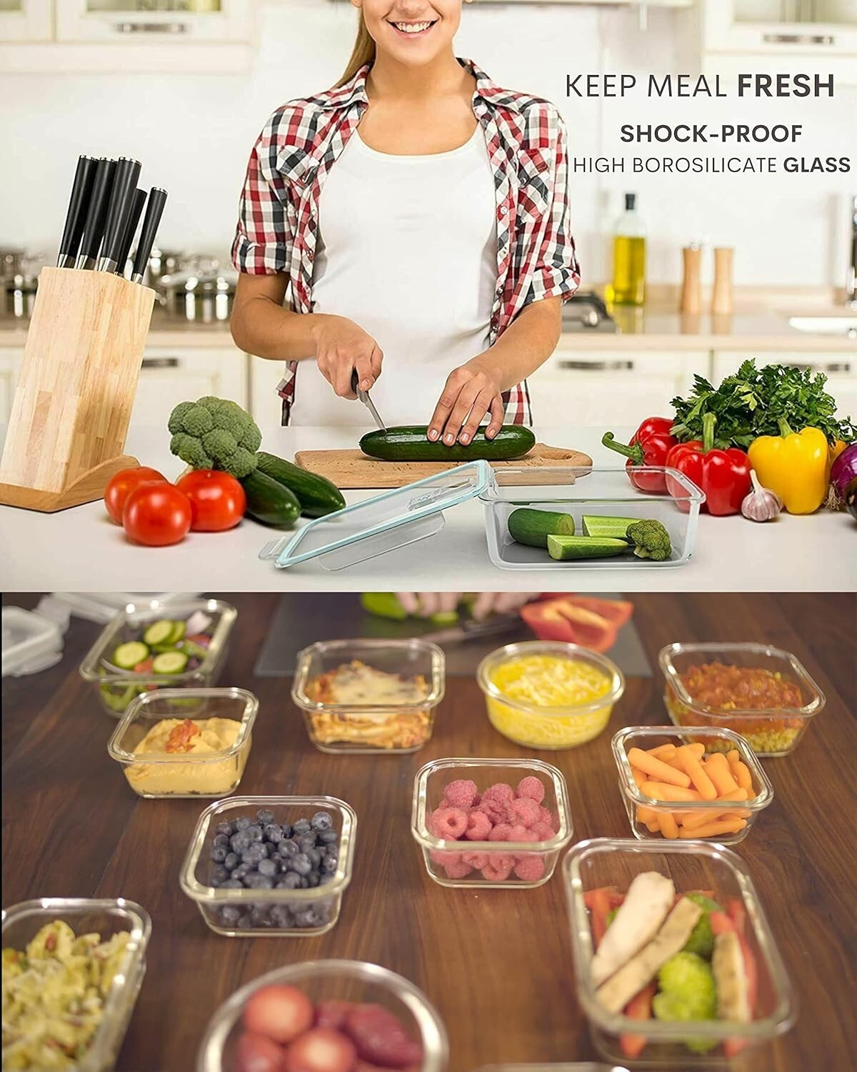 Versatile 24-Piece Glass Food Containers - Airtight, Dishwasher & Microwave Safe