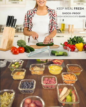 Load image into Gallery viewer, Versatile 24-Piece Glass Food Containers - Airtight, Dishwasher &amp; Microwave Safe