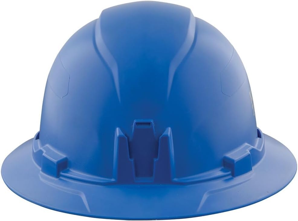 Adjustable Non-Vented Blue Hard Hat with Padded Sweatband & Enhanced Airflow