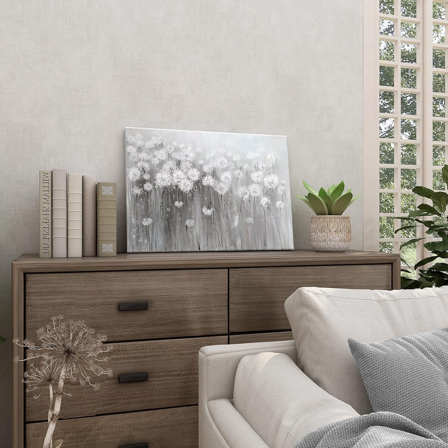 Chic 16x24 Flower Artwork - Versatile Canvas for Living Room & Bedroom