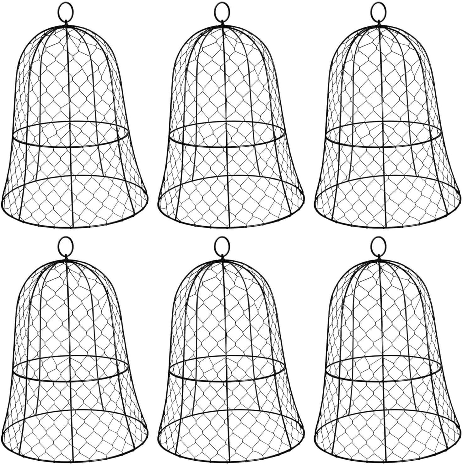 Space-Saving 6 Set Garden Cloches, 13"D x 17"H for Rabbits and Birds Deterrent