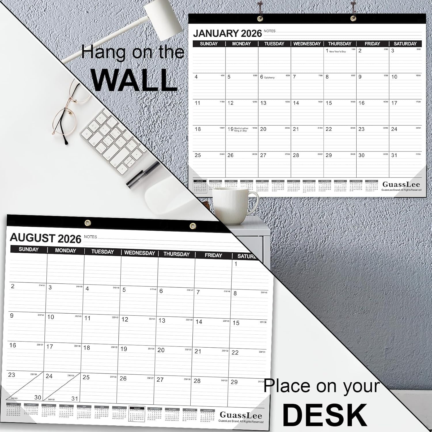 2025-2026 Hanging Planner - Premium Paper with Durable Design for Home & Office