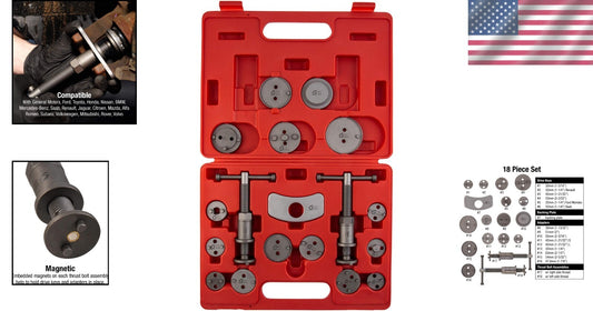18-Piece Master Brake Caliper Tool Set for Efficient Brake Pad Replacement