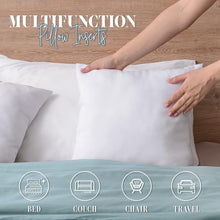 Load image into Gallery viewer, 6-Pack Square Poly-Cotton Pillow Inserts - Soft, Durable, Machine Washable