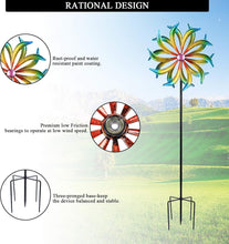Load image into Gallery viewer, 5FT Kinetic Metal Wind Spinner - Yellow Propeller for Outdoor Garden Decor
