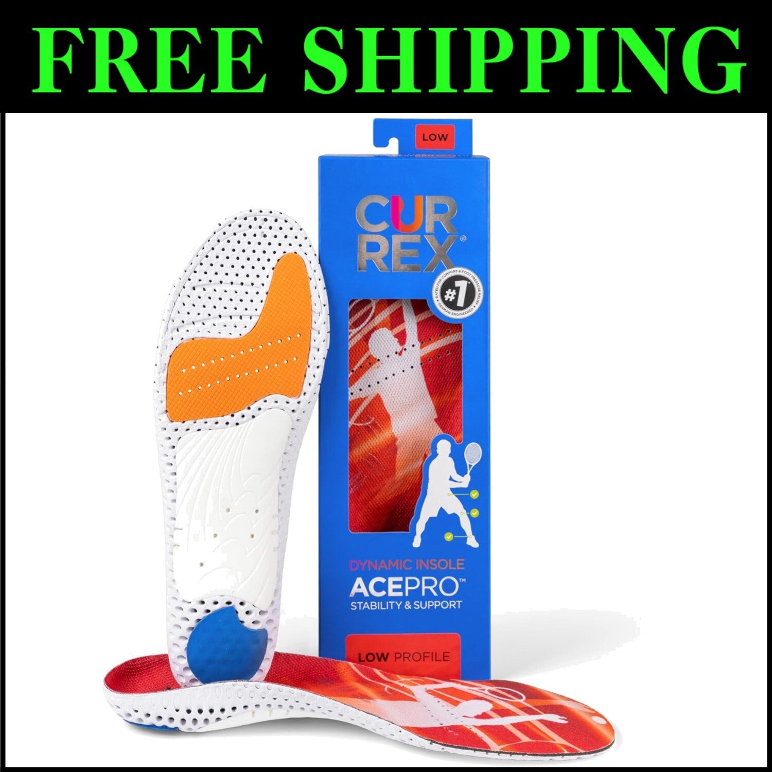 Lightweight Silicone Insoles with Super Grip for Sports Agility - Low Arch