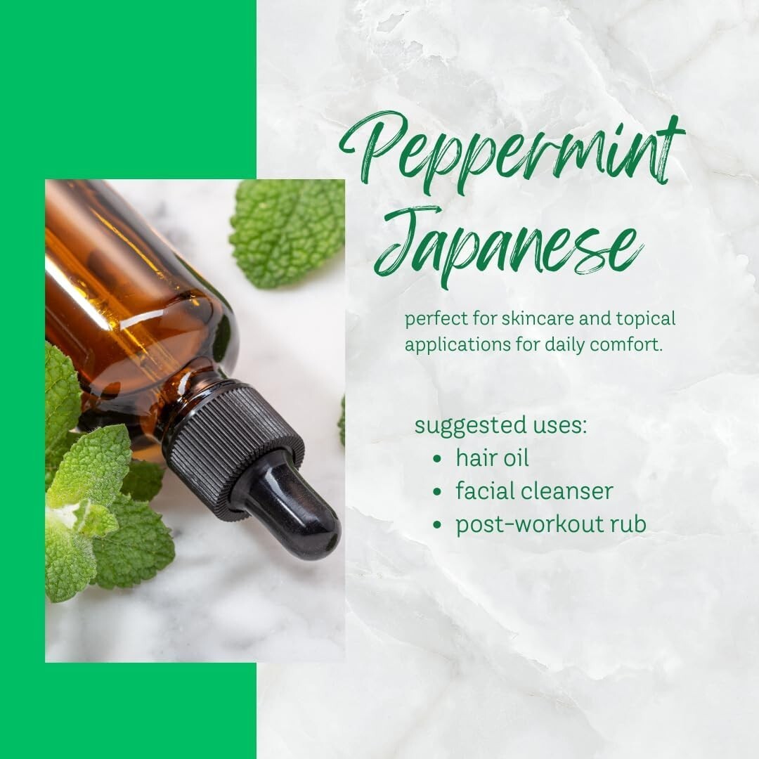 100% Pure Japanese Peppermint Essential Oil - Therapeutic Grade - 32 fl oz Total